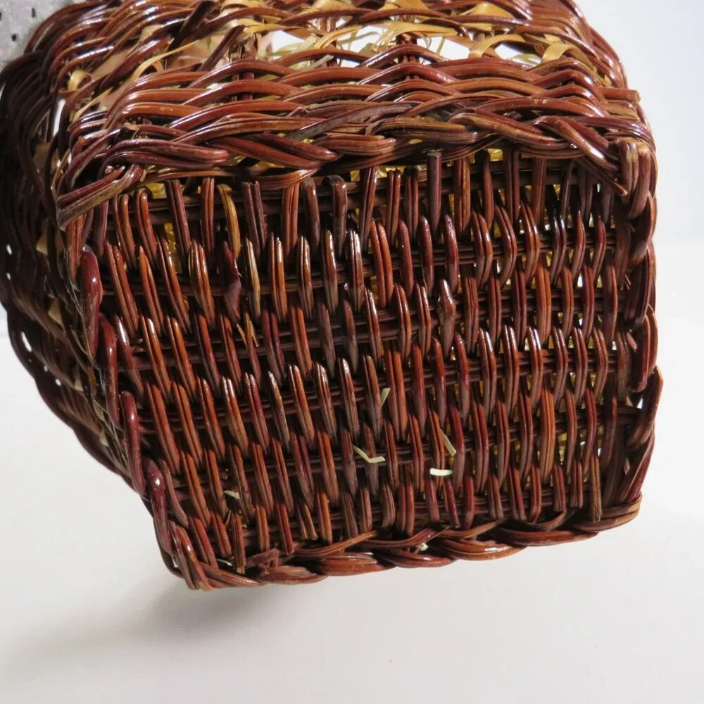 dark brown cane wicker basket Two Tone spring Easter Basket